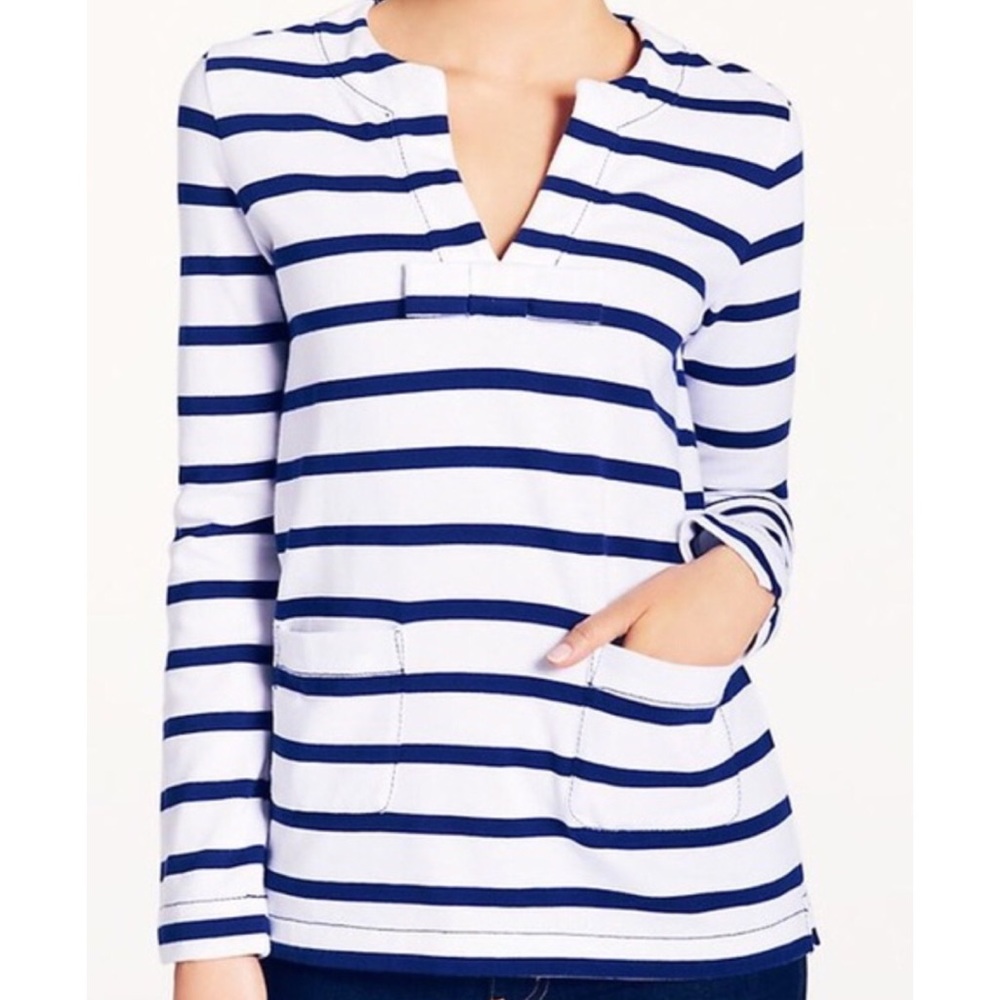 Kate Spade Tropez Blue Nautical Striped Top
